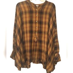 Ivy Jane Oversized Fall Plaid Top Size M/L